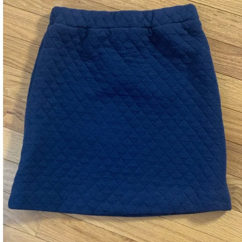 BISBY Quilted Mini Skirt,‎ Navy Trellis NWT size 10